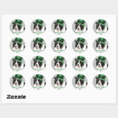 St. Patrick's Day Border Collie Runder Aufkleber (Blatt)