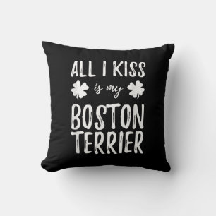 St Patricks Day Boston Terrier Dog Mom Funny Irish Kissen