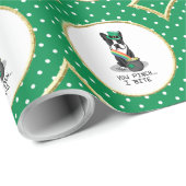 St Patrick's Day Boston Terrier Dog (schwarz) Funn Geschenkpapier (Rolleneckpunkt)