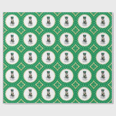 St Patrick's Day Boston Terrier Dog (schwarz) Funn Geschenkpapier (Flach)