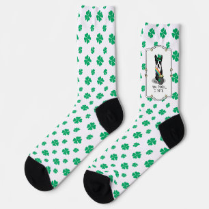 St Patrick's Day Boston Terrier Dog (schwarz) Funn Socken