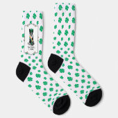 St Patrick's Day Boston Terrier Dog (schwarz) Funn Socken (Rechts)