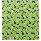 St. Patrick's Day Boston Terrier Duschvorhang (Vorderseite)