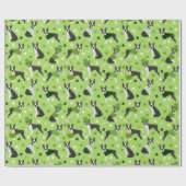 St. Patrick's Day Boston Terrier Geschenkpapier (Flach)