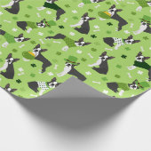 St. Patrick's Day Boston Terrier Geschenkpapier (Ecke)