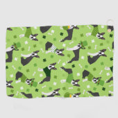 St. Patrick's Day Boston Terrier Golfhandtuch (Horizontal)