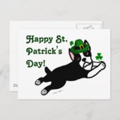 St. Patrick's Day Boston Terrier Postkarte (Vorne/Hinten)