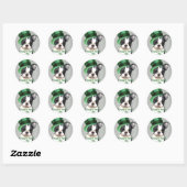 St. Patrick's Day Boston Terrier Runder Aufkleber (Blatt)