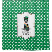 St. Patrick's Day Boston Terrier (schwarzer) Niedl Duschvorhang (Vorderseite)