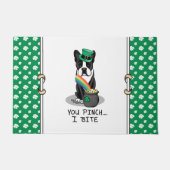 St. Patrick's Day Boston Terrier (schwarzer) Niedl Fußmatte (Vorderseite)