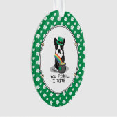 St. Patrick's Day Boston Terrier (schwarzer) Niedl Ornament (Vorderseite)