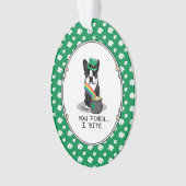 St. Patrick's Day Boston Terrier (schwarzer) Niedl Ornament (Vorderseite)