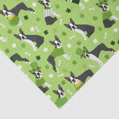 St. Patrick's Day Boston Terrier Seidenpapier (Ausschnitt)