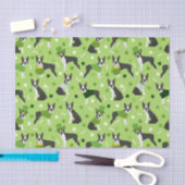 St. Patrick's Day Boston Terrier Seidenpapier (Handwerk)