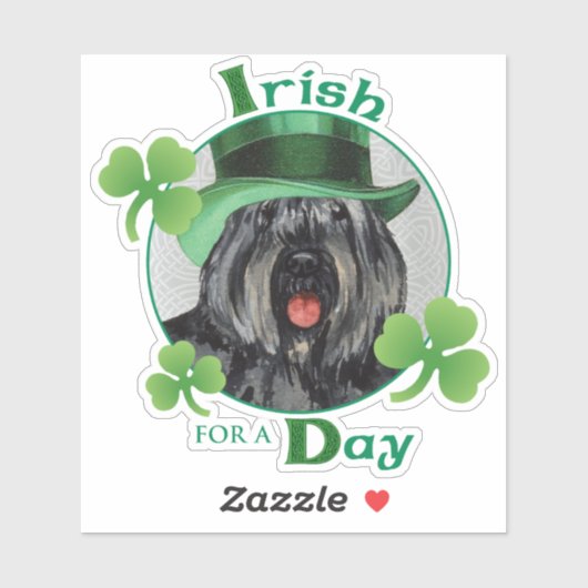 St. Patrick's Day Bouvier des Flandres Vinyl Aufkleber (Blatt)