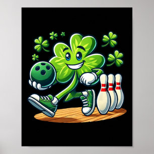 St Patrick's Day Bowling Boys Girls Niedliches Kle Poster