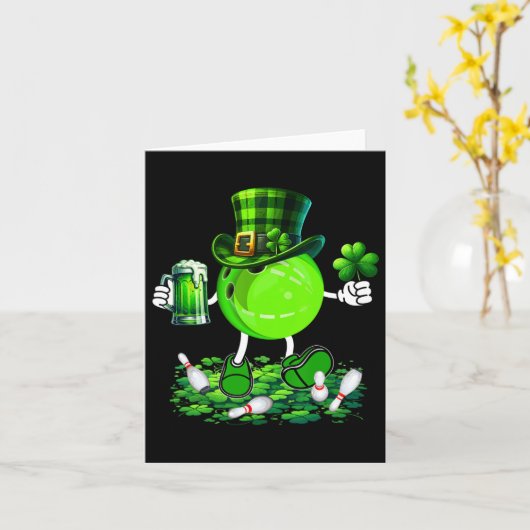 St. Patrick's Day Bowling Drinking Beer Lover Play Karte (Gelbe Blume)