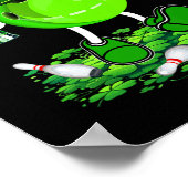 St. Patrick's Day Bowling Drinking Beer Lover Play Poster (Ecke)