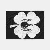 St Patrick's Day Bowling Irish Kleeblatt Bowling L Fleecedecke (Vorderseite (Horizontal))