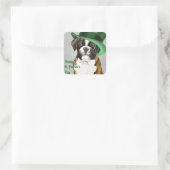 St. Patrick's Day Boxer Quadratischer Aufkleber (Tasche)