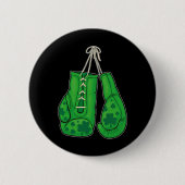 St Patricks Day Boxing Gloves Green Lucky Kleeblat Button (Vorderseite)