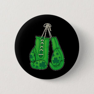 St Patricks Day Boxing Gloves Green Lucky Kleeblat Button