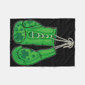 St Patricks Day Boxing Gloves Green Lucky Kleeblat Fleecedecke (Vorderseite (Horizontal))