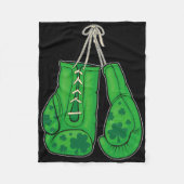 St Patricks Day Boxing Gloves Green Lucky Kleeblat Fleecedecke (Vorderseite)