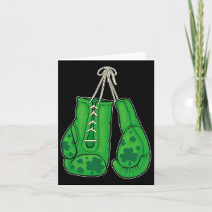 St Patricks Day Boxing Gloves Green Lucky Kleeblat Karte