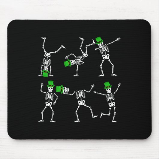 St Patrick's Day Boys Kinder tanzen Skeleton Hat L Mousepad (Vorne)