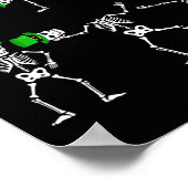 St Patrick's Day Boys Kinder tanzen Skeleton Hat L Poster (Ecke)
