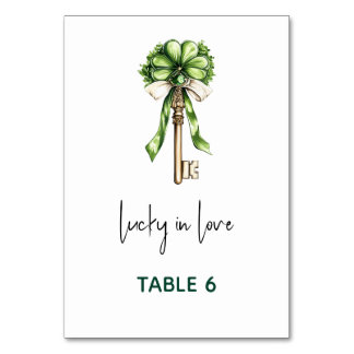 St. Patrick's Day Brautparty Tischnummer