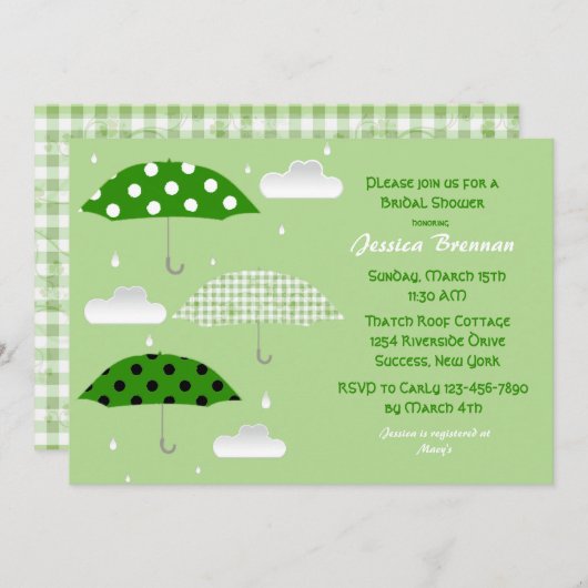 St. Patrick's Day Bridal Dusche Einladung (Vorne/Hinten)