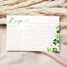 St. Patricks Day Bridal Shower Green Recipe Card Einladung