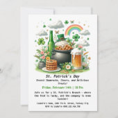 St. Patrick's Day Brunch - Kleeblätter, Cheers Einladung (Vorderseite)