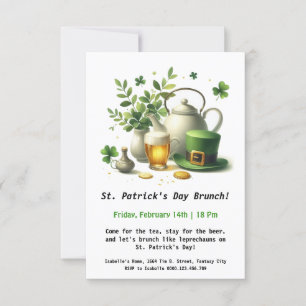 St. Patrick's Day Brunch – Tee, Bier und irische C Einladung