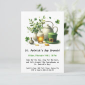 St. Patrick's Day Brunch - Tee, Bier und Irish Ch Einladung (Stehend Vorderseite)