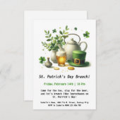St. Patrick's Day Brunch - Tee, Bier und Irish Ch Einladung (Vorne/Hinten)