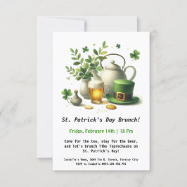 St. Patrick's Day Brunch - Tee, Bier und Irish Ch Einladung