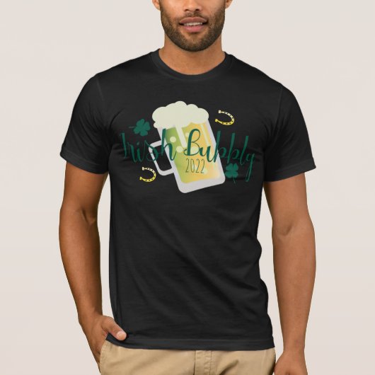 St Patricks Day Bubbly Green T-Shirt (Vorderseite)