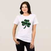 St. Patrick's Day - Buffalo Kariertes Kleeblatt Tri-Blend Shirt (Vorderseite voll)