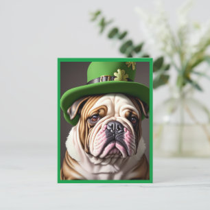 St. Patrick's Day Bulldog Feiertagspostkarte