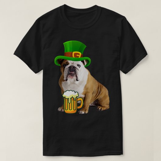 St Patrick's Day Bulldog Funny Irish T-Shirt (Design vorne)