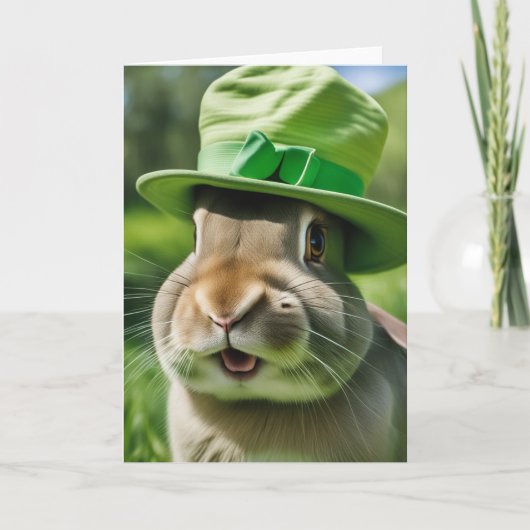 St. Patrick's Day Bunny Karte (Vorderseite)