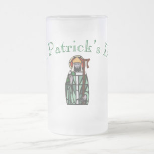 St. Patricks Day Buntglasfensterdesign Mattglas Bierglas