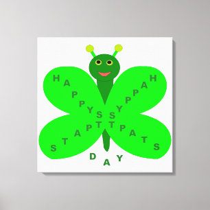 St. Patricks Day Butterfly Canvas Print Leinwanddruck