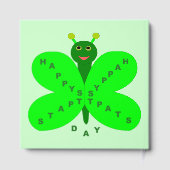 St. Patrick's Day Butterfly Custom Party Gästebuch (Rückseite)