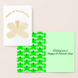 St. Patricks Day Butterfly Foil Card Folienkarte
