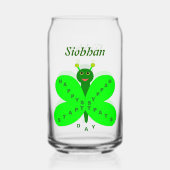 St. Patricks Day Butterfly Individuelle Name Dosenglas (Rückseite)