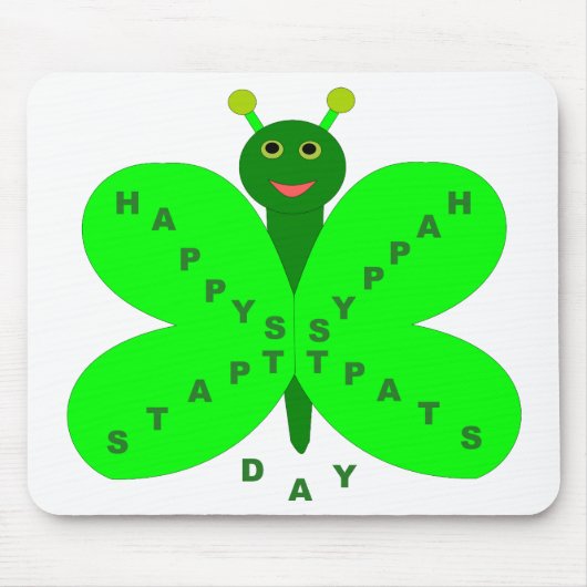 St. Patricks Day Butterfly Mousepad (Vorne)